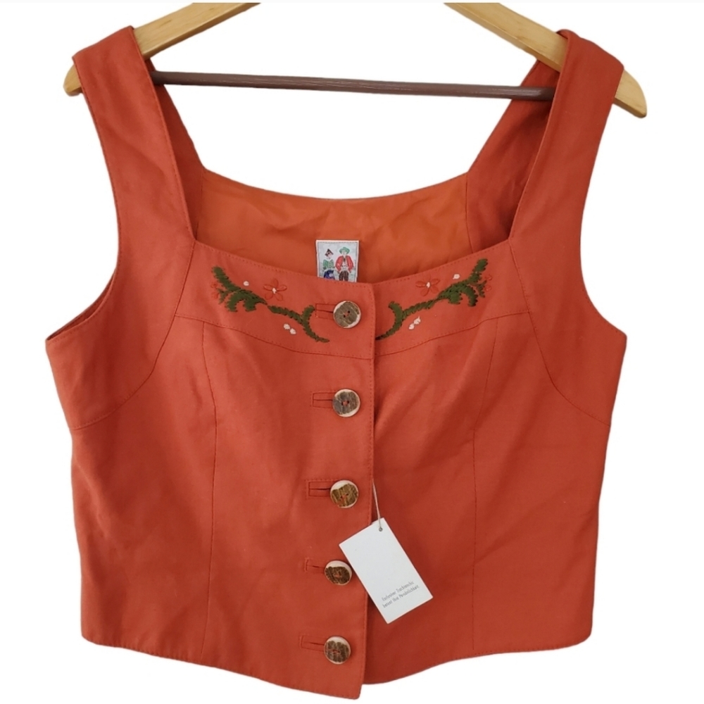 Trachten-mad'l Austrian Trachten vest bavarian embroidered dirndl